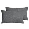Gioia Casa Corduroy Cushion Covers - Soft Velvet with Windmill Pattern & Hidden Zipper - Dark Grey, 30cm x 50cm (Twin Pack)