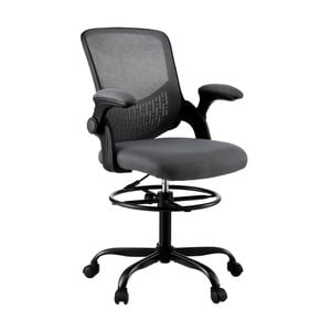 Artiss Mesh Office Chair Ergonomic Drafting Chair Lumbar Support Grey