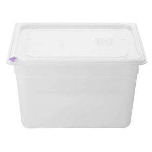 Hygiplas Gn Container Click Pp With Lid And 7 Colour Clips 4 Pack 1/2 Gn 200mm 11.7ltr Food Storage