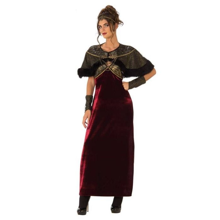 Medieval Lady Halloween Costume Adult Renaissance Dress with Cape Glovelets and Headpiece, Medium