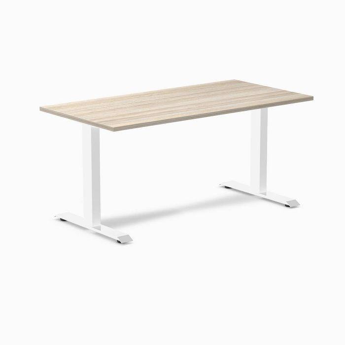 Desky Fixed Height Melamine Office Desk White Frame 150cm