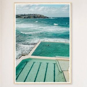 Galrie Stunning Bondi Beach Fine Art Photography Collection for Beach Lovers, White Frame, A4 21 x 30cm (8 x 12inch)