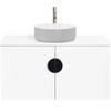 CIBO 900mm White Mornington Wall Hung Vanity with Light Grey / White Basin and Black Handle