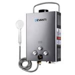 Devanti Portable Gas Water Heater 8L/Min With Pump LPG System Grey 12V Pump Grey