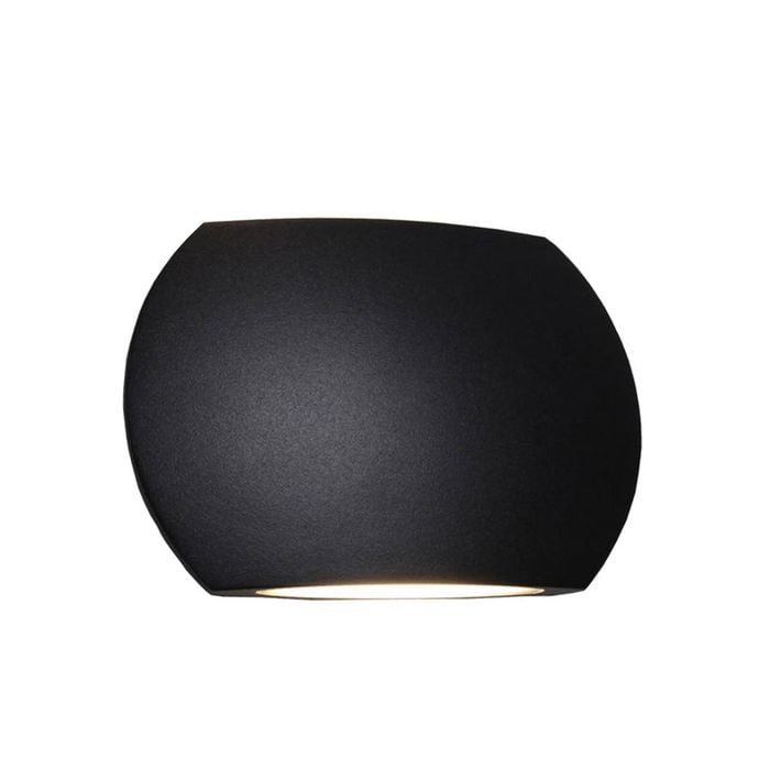 CLA Lighting Remo Surface Mounted LED Exterior Curved Up/Down Wall Light IP54 Black