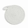 Yarra Textiles Set of 4 100% Cotton Coasters for Drinks/Glasses - Sunny 12cm White