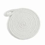 Yarra Textiles Set of 4 100% Cotton Coasters for Drinks/Glasses - Sunny 12cm White