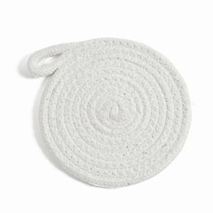 Yarra Textiles Set of 4 100% Cotton Coasters for Drinks/Glasses - Sunny 12cm White