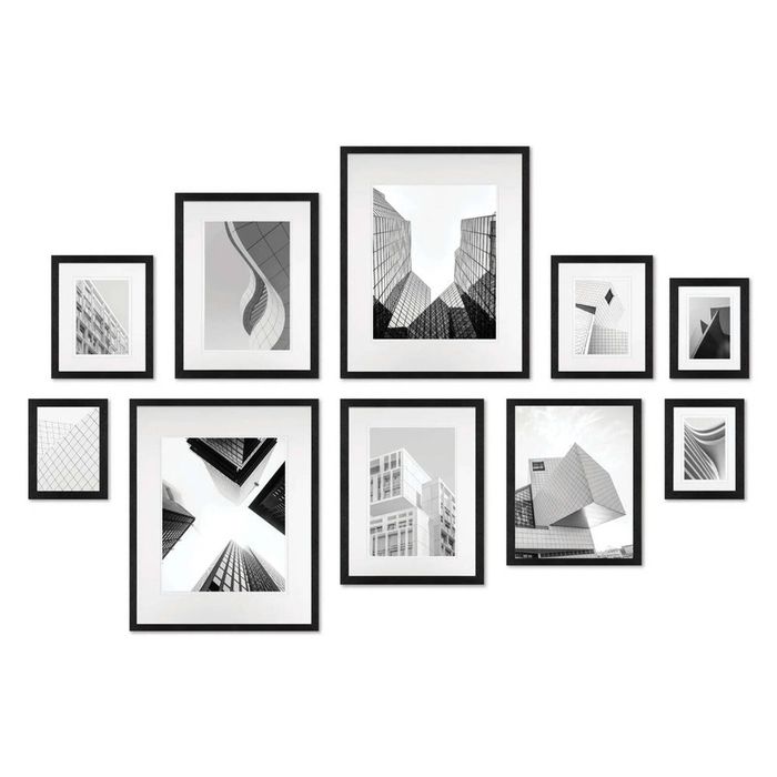 Gallery Wall Set - 10 Black Photo Frames