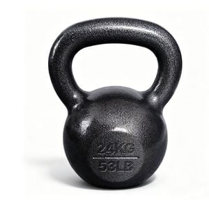 Cast Iron Kettlebell 24kg Balanced Gym Weight W/ Comfortable Handle