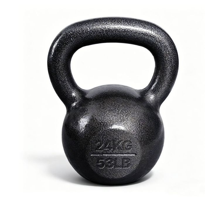 Cast Iron Kettlebell 24kg Balanced Gym Weight W/ Comfortable Handle