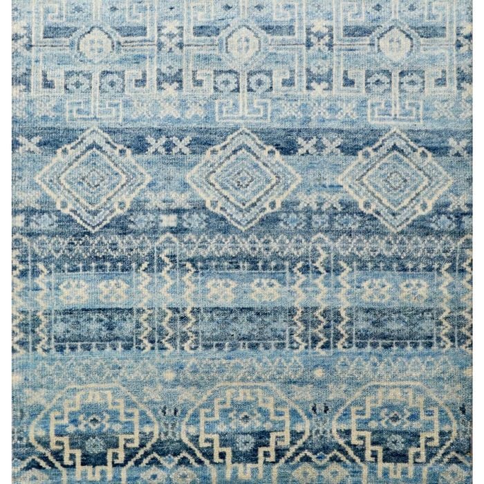 Noble Designer Handknotted Wool Rug - Lt. Blue - 253x299cm