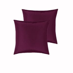 Peppermill Pair of Satin European Pillowcases Burgundy