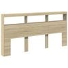 vidaXL Headboard Cabinet with LED Sonoma Oak 200 cm