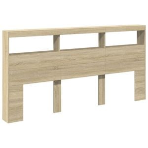 vidaXL Headboard Cabinet with LED Sonoma Oak 200 cm