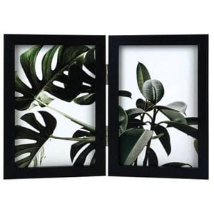 Frankie & Me Hinged 4x6'' Double Picture Frame Home/Office Photo Decor Black