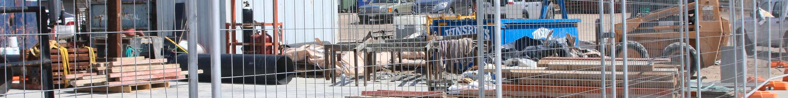 Construction fencing, boarding off construction site