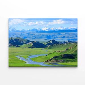 Grassland and Mountain in China   Print 100% Australian Made 75 x 50cm  (Stretched)
