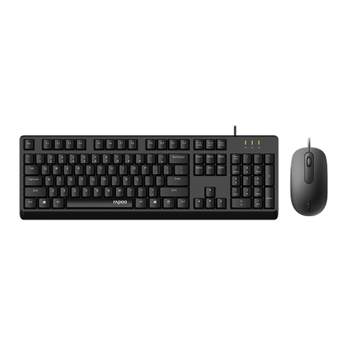 Rapoo X130pro Wired Optical Mouse/keyboard Combo - Black