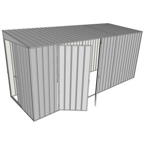 Build-a-Shed 1.5 x 4.5 x 2m Double Hinged Side Door Skillion Shed - Zinc