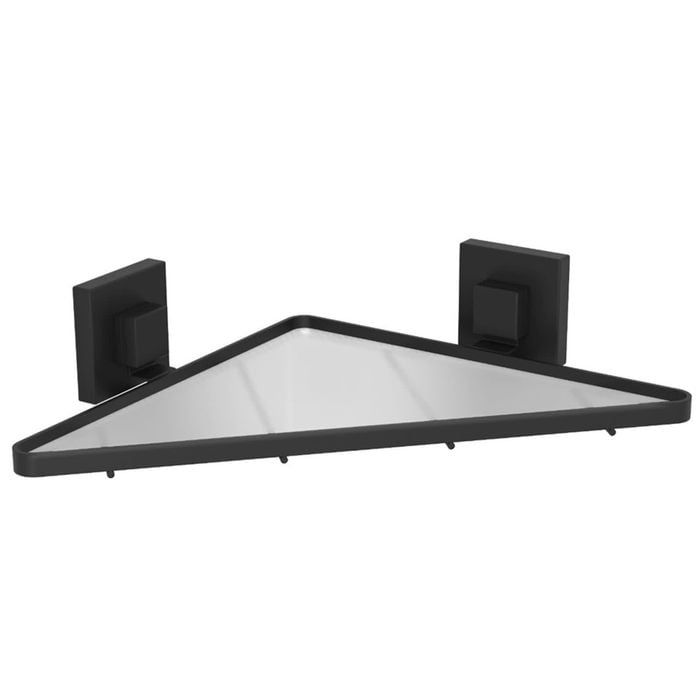 Fusion-Loc 26kg Black Matte Suction Frosted Acrylic Corner Shelf