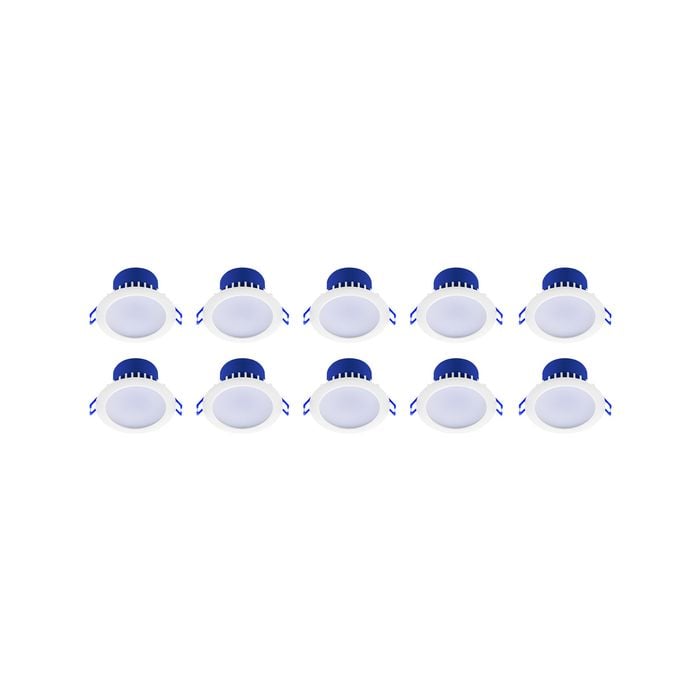 DETA 7W IP44 Tri Colour Dimmable LED Downlight 10 Pack Bunnings Australia