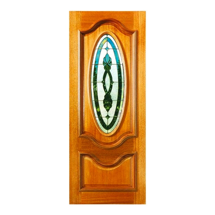Woodcraft 2040 x 820 x 40mm Entrance Door Olivia Bevelled Glass TG1 Glass5GRB