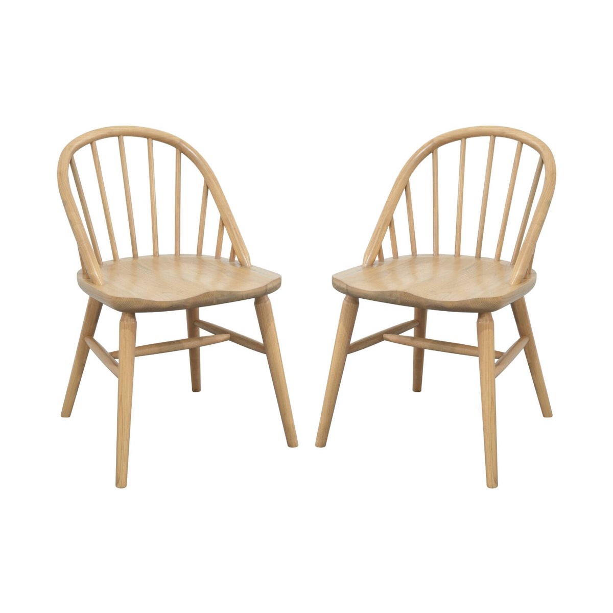 Centrum Furniture Vera Oak Solid Oak Dining Chair Set of 2 Natural