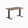 Desky Fixed Height Natural Walnut Scalloped Melamine Desk 120x75cm Matte Black Leg