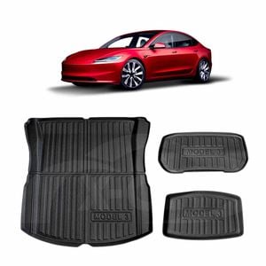 Tesla Model 3 Highland 2023-Onwards All-Weather Rear Front Toolbox Well Trunk Cargo Mats Interior