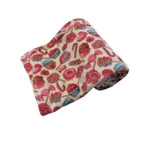 190GSM Girls Cute Soft Coral Fleece Throw 127 x 152cm Lollipop