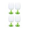 4pk Lvd Decorative Indian Green Wine Glass Barware/drinkware Decor 375ml 12x9cm
