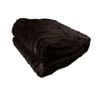 Bloomington Faux Fur Striped Throw Rug 127 x 152 cm Dark Chocolate