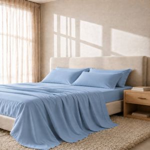 Royal Comfort 2000 Thread Count Bamboo Cooling Sheet Set Light Blue King