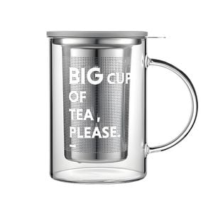 Buydeem Teapot Tea Cup With Drain Basket Separation Filter High Borosilicate Glass 500ml Cd1002