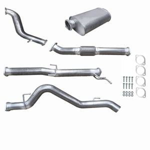 Ignite Exhausts Turbo Back For Mitsubishi Mn Triton 2.5l 3" No Cat With Muffler Raw Aluminised Steel