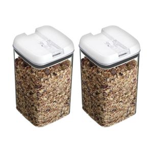 2x Avanti Flip Top Airtight Lid Food Storage Container Clear 1.2L