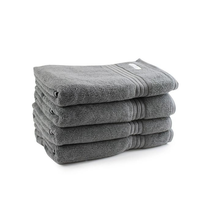4pc Onkaparinga 69x140cm Cotton Flinders Premium Bathroom Towels 600GSM Charcoal