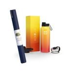Jade Yoga Voyager Mat - Midnight & Iron Flask Wide Mouth Bottle With Spout Lid, Fire, 40oz/1200ml Bundle