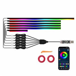 Catzon 6in1 Acrylic Interior Car Led Strip Light Ambient Lighting For Suv Truck