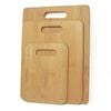 3 Pack Bamboo Wood Chopping Board Set Cheese Cutting & Serving Light Wood Tone