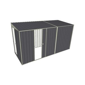 Build-a-Shed 1.5 x 3.7 x 2m Sliding Door Tunnel Shed with Sliding Side Door - Grey