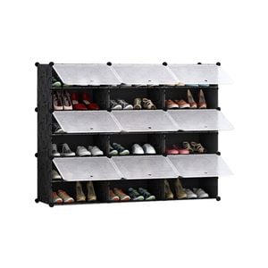 SOGA 6 Tier 3 Column Shoe Rack Organizer Storage Stackable