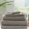5pc Renee Taylor Cobblestone Bath Towel/Sheet Set 650 GSM Cotton Ribbed Platinum
