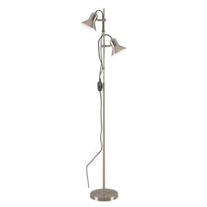Telbix Corelli Industrial Standing Floor Lamp Light Metal Nickel