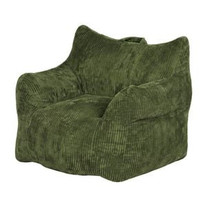 Ufurniture Bean Bag Chair With Backrest 83*90cm Corduroy Sofa With Handle High-resilience Stuffed Floor Sofa Lounger Green