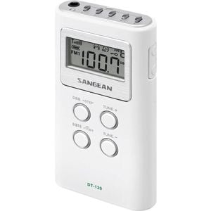 Sangean DT-120 AM/FM Pocket Analogue Portable LCD Radio 29.6x15mm White