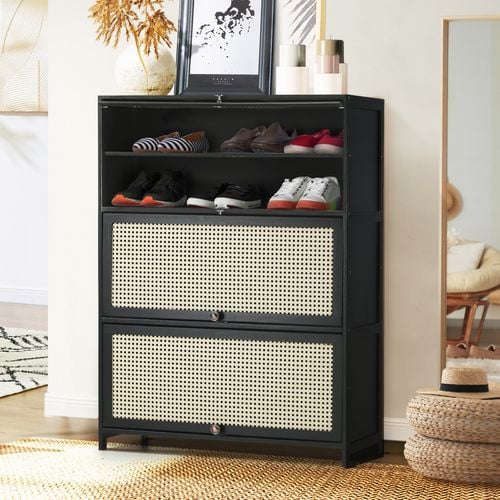 Oikiture 6 Tier 3 Flip up Doors Shoe Storage Cabinet Shoes Rack Organiser Shelf Bunnings Australia