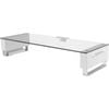 Ergovida ESS093 Glass Riser/Stand Base w/ USB & AV Ports for Monitor/Desktop