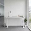 OLG Klass White Frame White Top Scallop Height Adjustable Desk L1800mm x W750mm